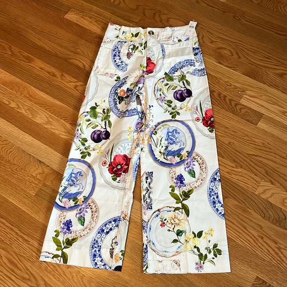 Anthropologie Cropped Wide-Leg Pants Magic Fabric Edition Sz 28 NWT - Picture 6 of 16